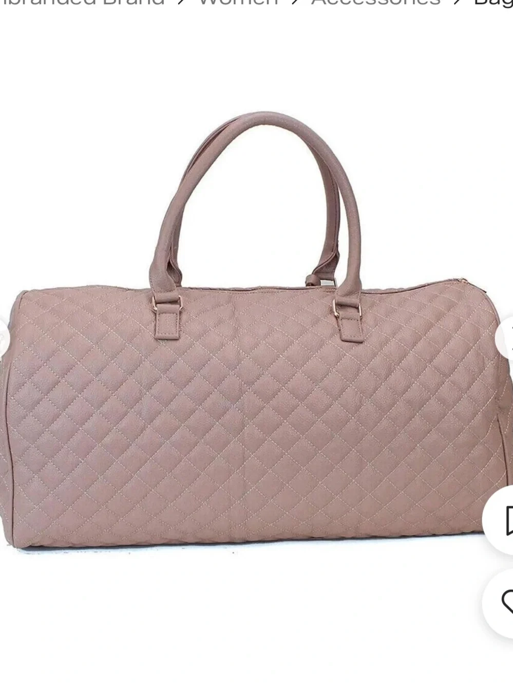 ✨💕Quilted Women's Weekender Tote Bag in Light Pink, Rose Gold Hardware💕✨NWT